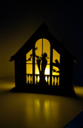 Halloween Deko-Haus Holz LED Dracula im Dark-Fantasy Style